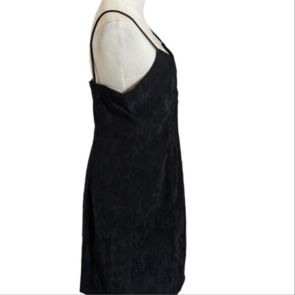 NWT No Boundaries Y2K Black Faux Suede Dress - Picture 2 of 5